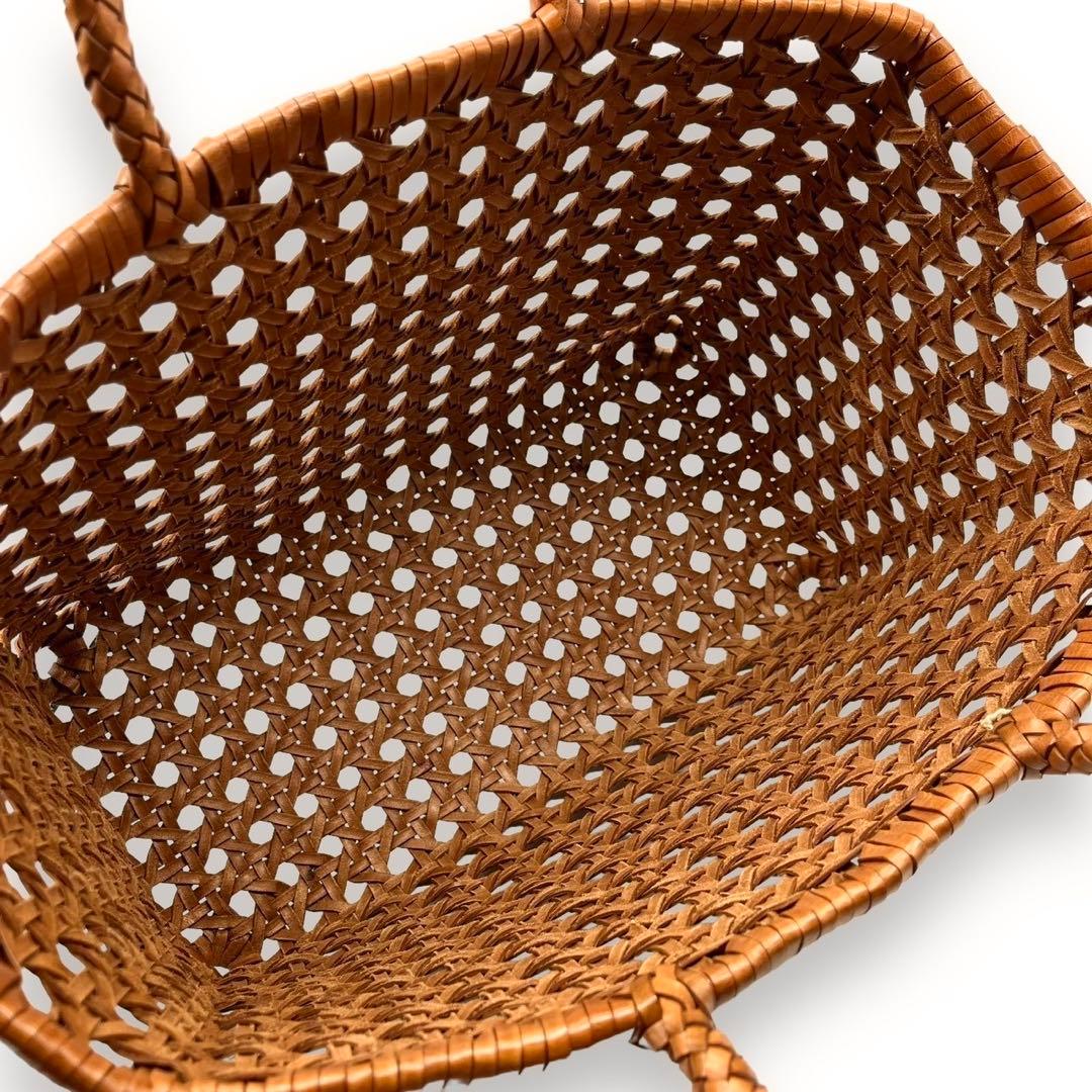 【極美品】45R　レザーメッシュ　編み込みトートバッグ　ブラウン　45rpm