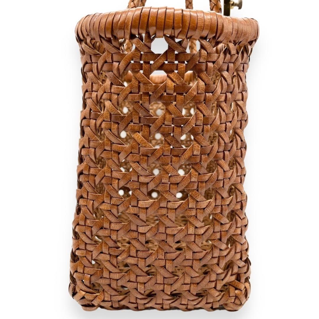 【極美品】45R　レザーメッシュ　編み込みトートバッグ　ブラウン　45rpm