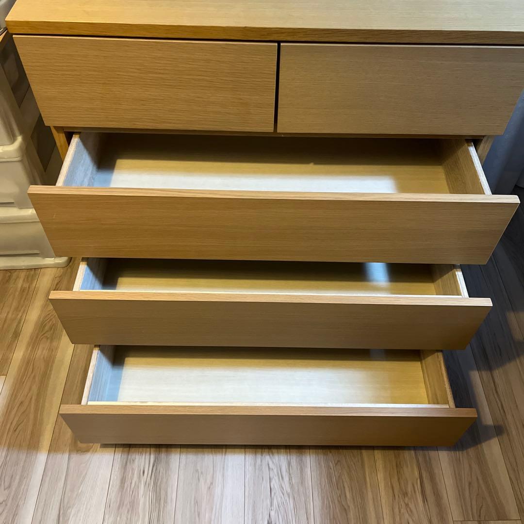 ⭐️美品⭐️廃盤希少⭐️無印⭐️脚付き⭐️チェスト４段・ワイド・オーク材