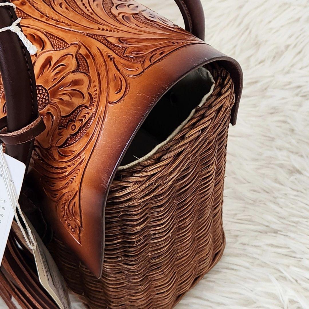 《未使用》グレースコンチネンタル カービングトライブス かごバッグ