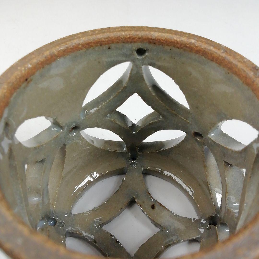 Ｗ１２３　蓋置　『七宝透かし』『小久慈窯 造』　共箱　茶道具