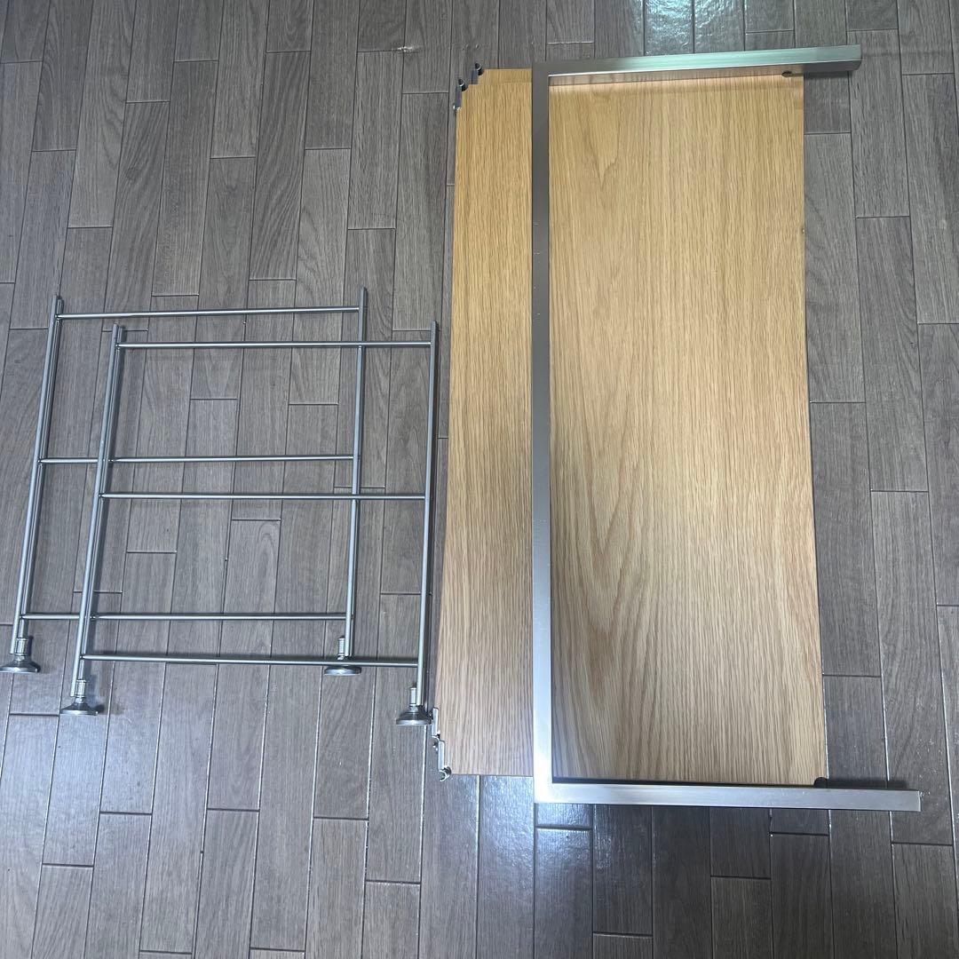 無印良品　ステンレスユニットシェルフ　オーク材
