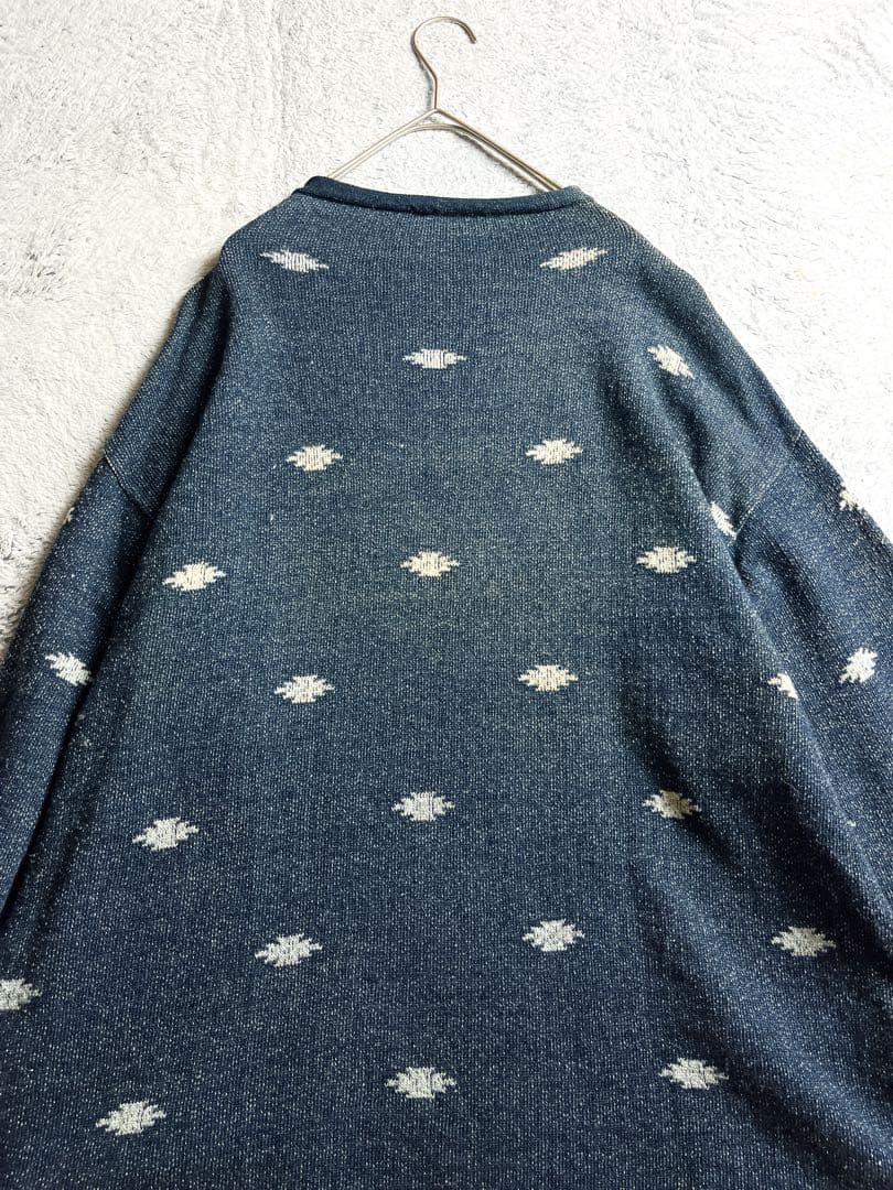 【45R】45rpm ジャカードの908馬比古 総柄 インディゴスウェット 4