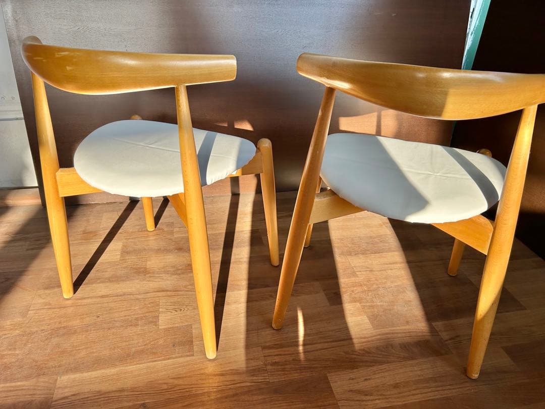 723 北欧風 ダイニングチェア 2脚セット ナチュラル 木製 おしゃれ　モダン