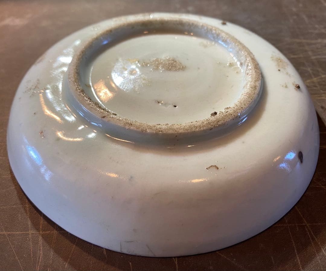 中国汕頭・スワトウ染付絵皿　鑑賞台付 沈船品・ヴィンテージ　レア ・台湾茶器