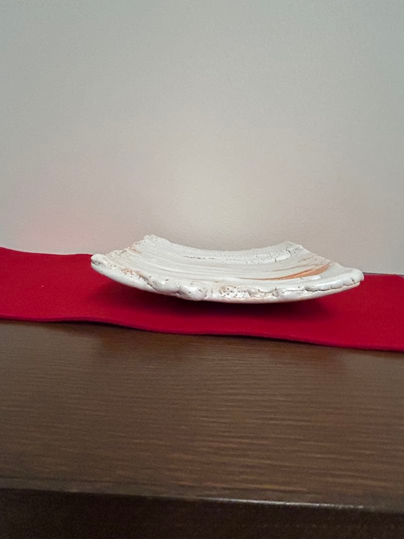 堀一郎作　志野四方皿