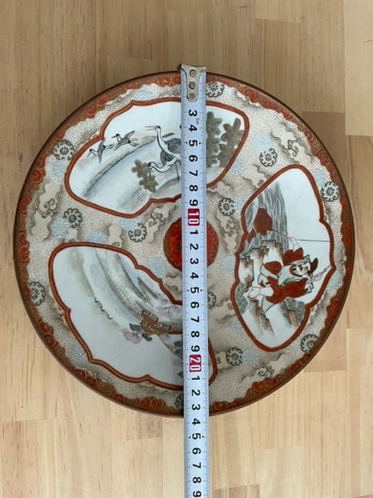 明治時代　九谷焼　打田製　飾り皿　 直径23.5cm 【箱なし】