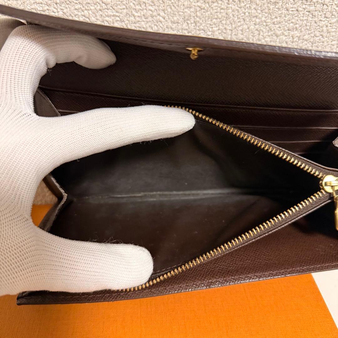 LOUIS VUITTON ダミエ・エベヌ　長財布　ポルトフォイユ・サラ