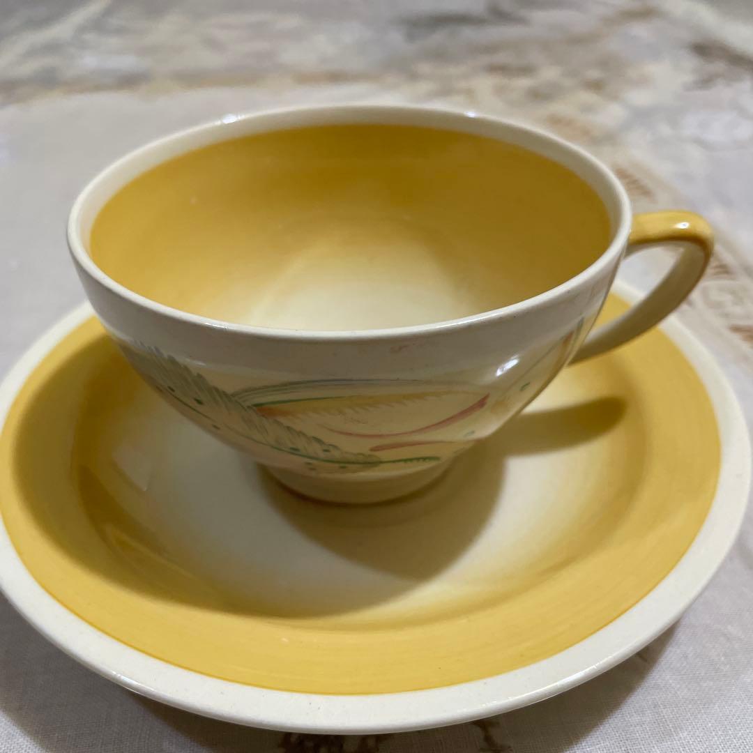 538スージークーパーデザインのカップとソーサーセット羽グレーリーフ