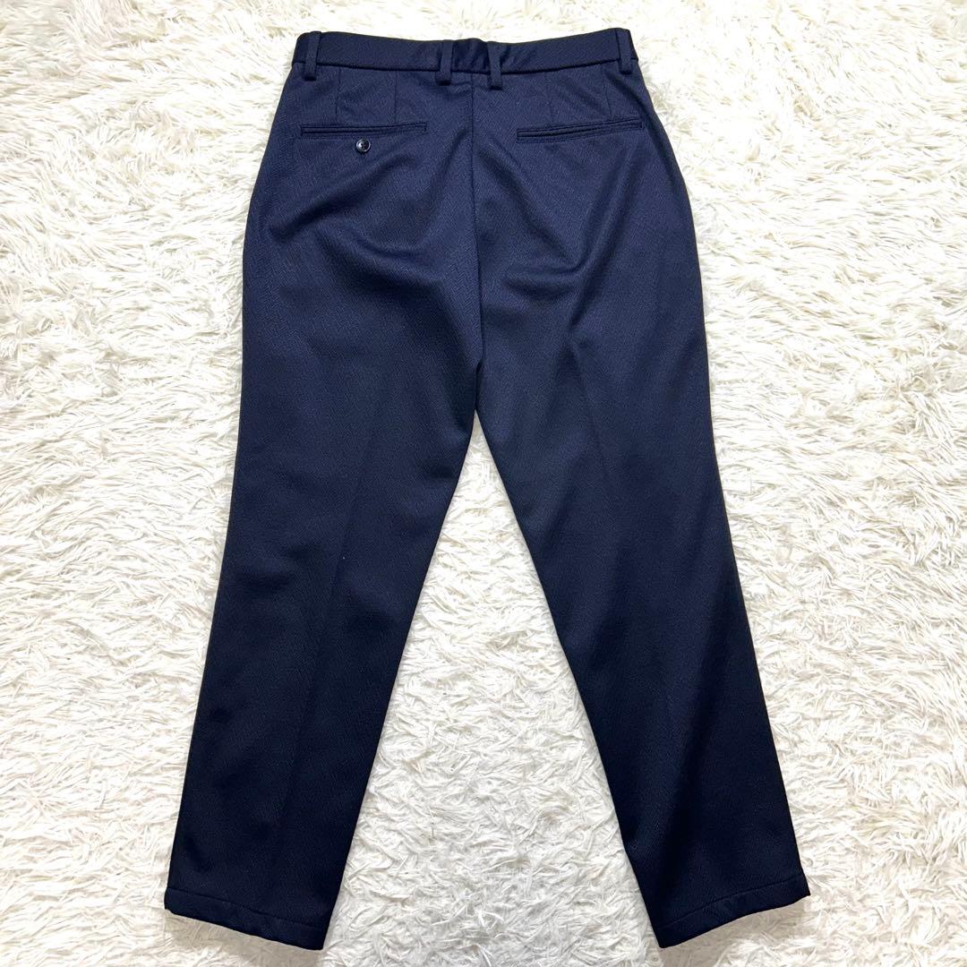 未使用タグ付【金のパジャマスーツ】プレミアムウールジャージセット 紺無地調　M