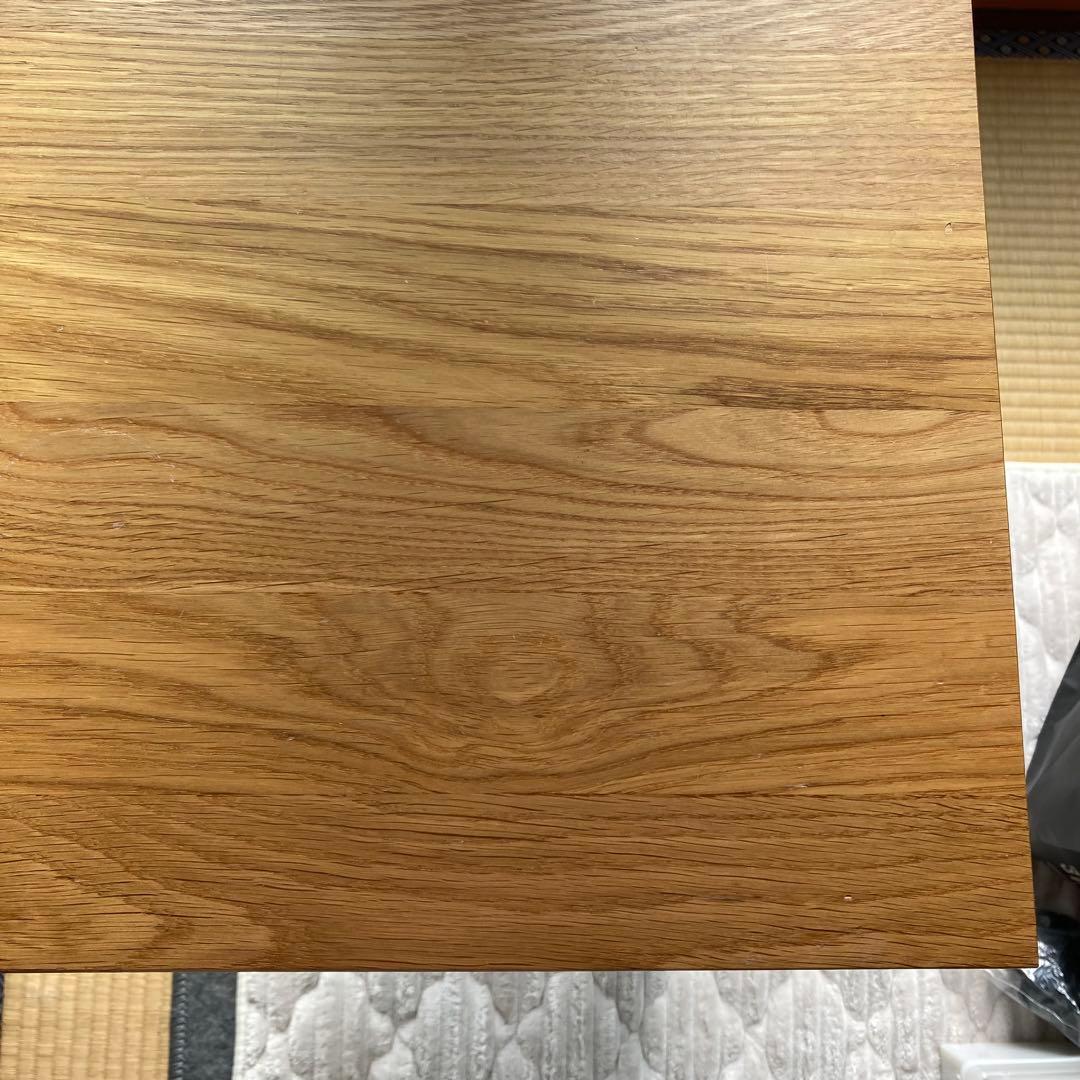 無印良品　無垢材デスク　テーブル　机　木製　オーク材　引き出し付き