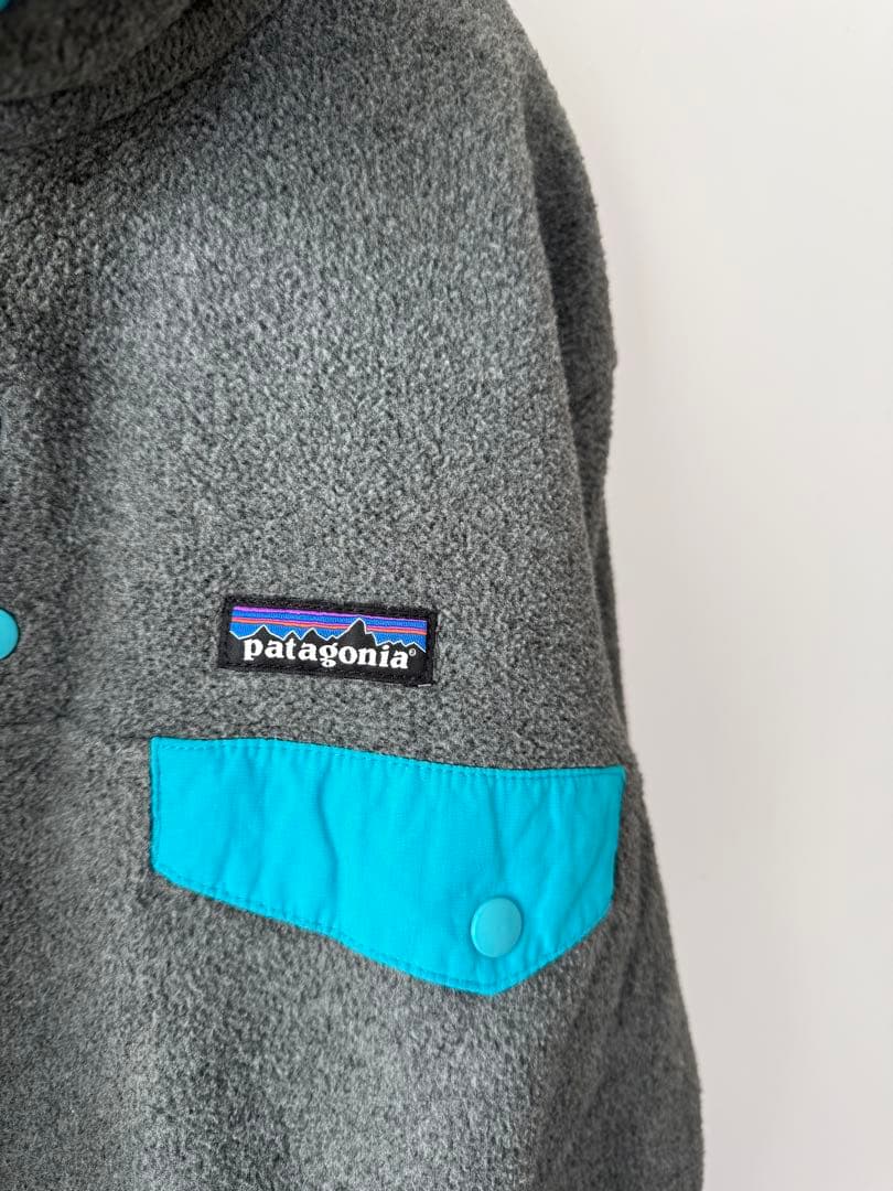 patagonia スナップT シンチラ フリースジャケット グレー ミント M