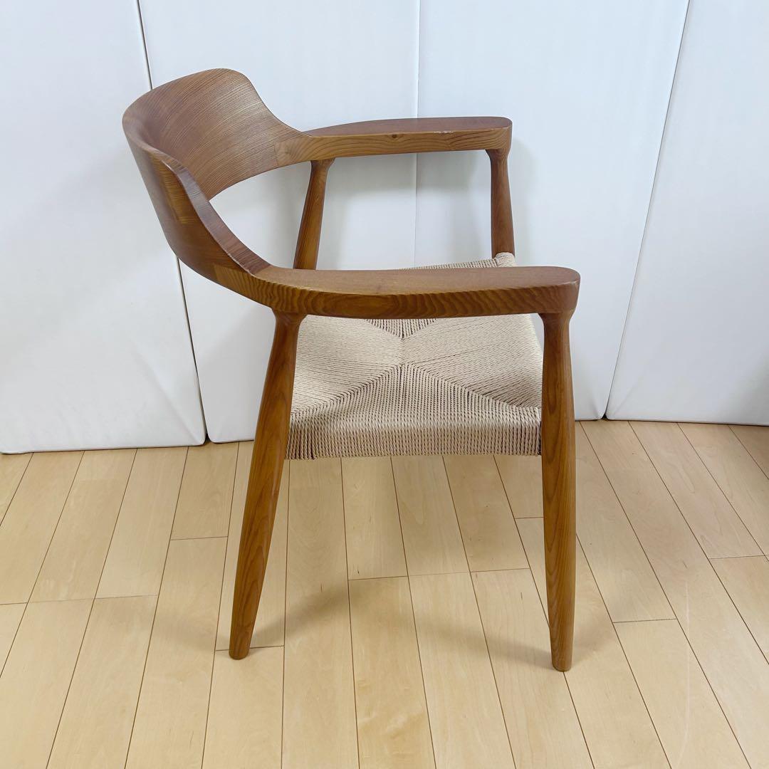 ペーパーコード　アームチェア　アッシュ　タンスのゲン ブラウン　天然木　無垢材②