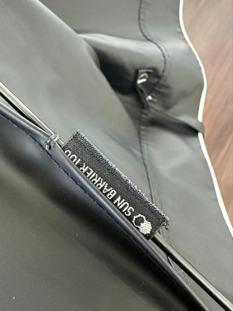 サンバリア100 折りたたみ日傘 ２段折コンビmoku/ブルー/木曲がり手元