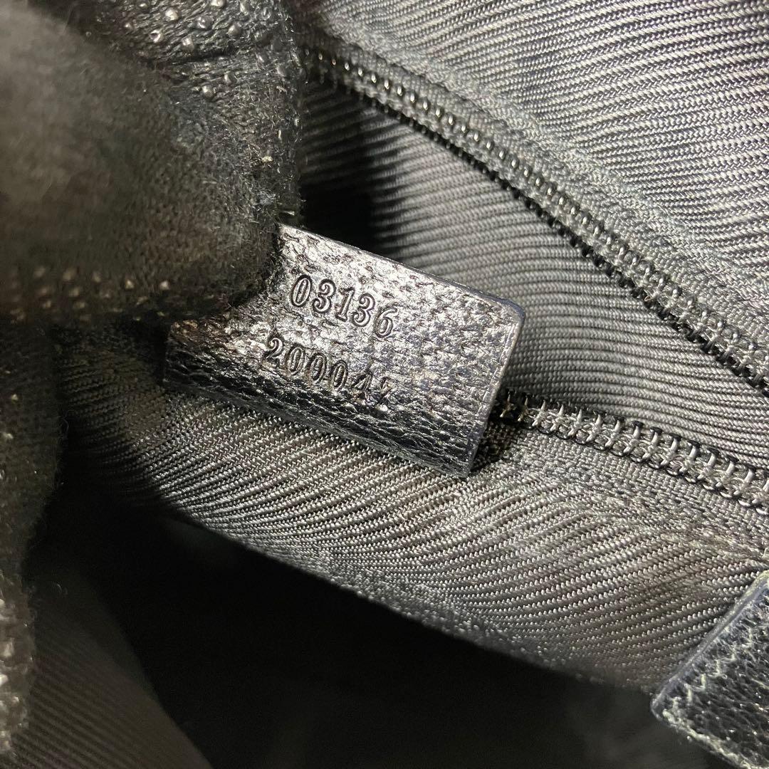 グッチ✨GGキャンバス レザー ショルダーバッグ 斜め掛け 黒