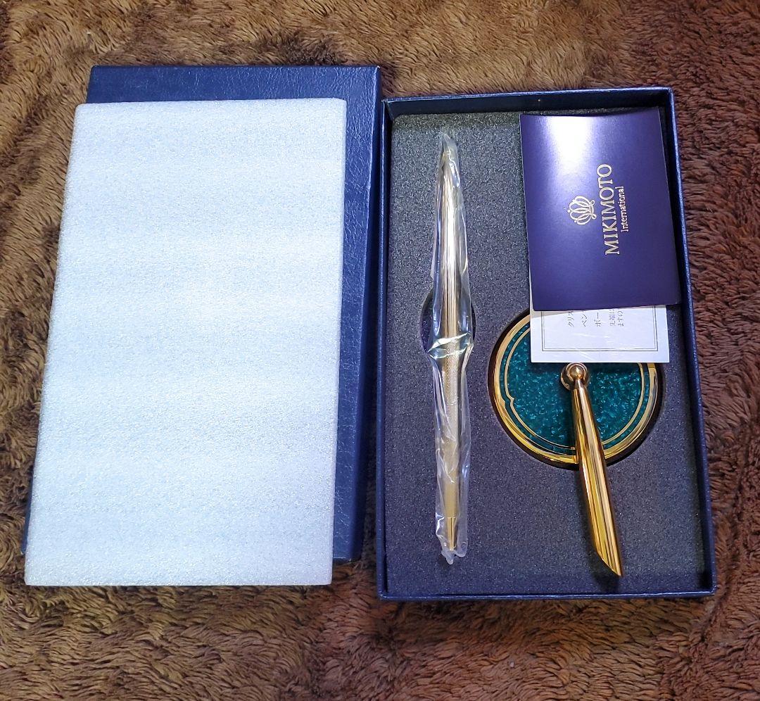 ​【未使用】MIKIMOTO ミキモト デスクペン＆スタンド パール(本真珠)付