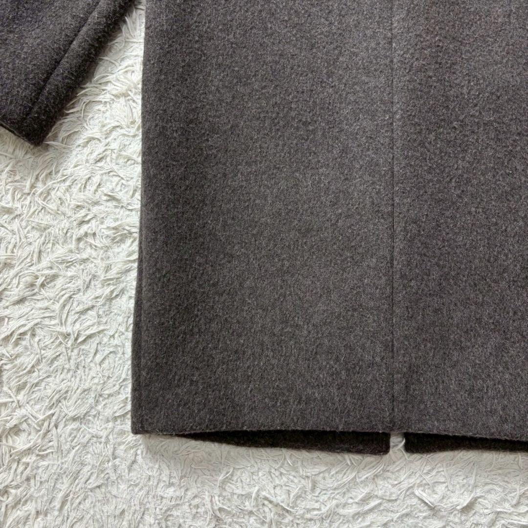 【美品】イエナ ラムウールノーカラーコート ロング グレー 22AW 34