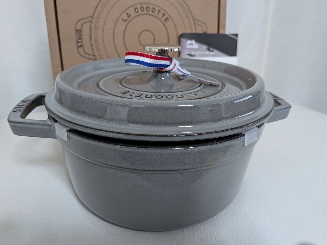 【新品セット】ストウブ22cm ピコ・ココットラウンドグレー&スープレードル