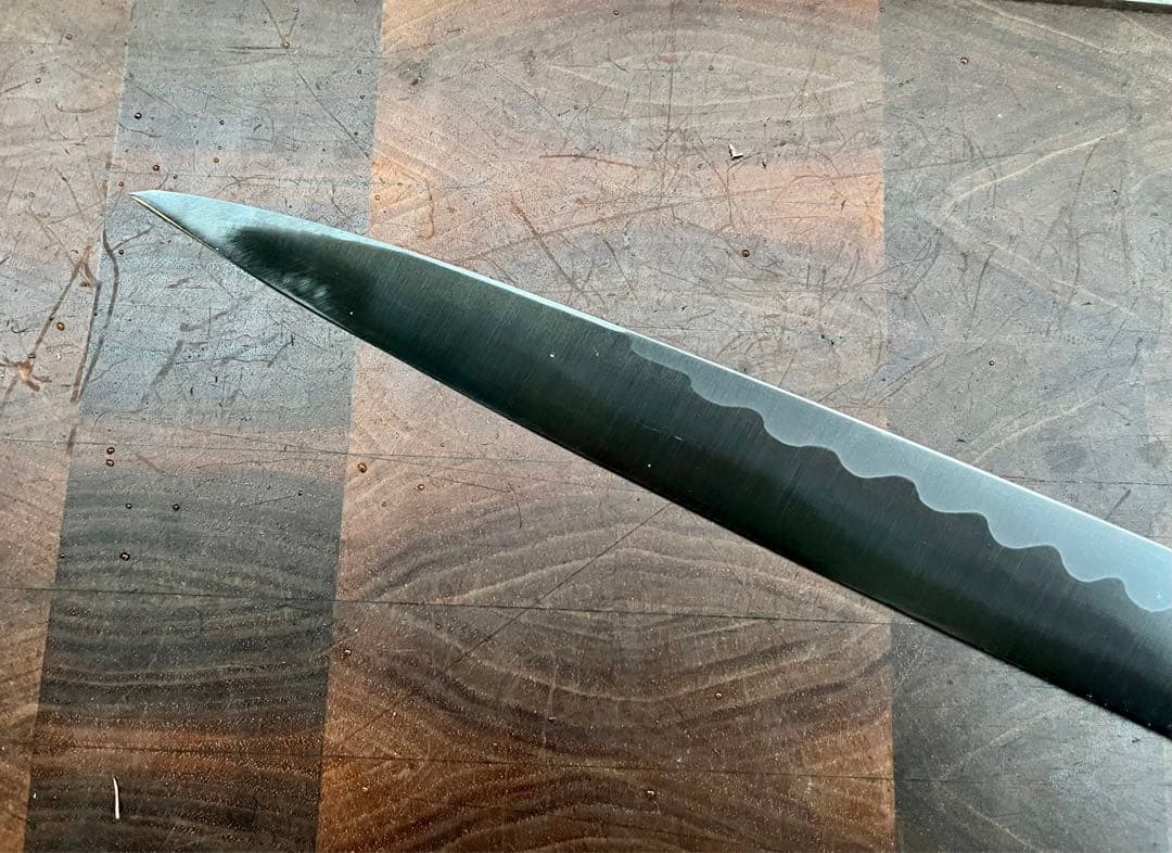 堺打ち刃物　青鋼　紋　鍛錬　柳刃　刺身　尺　300mm 包丁　和包丁　刃紋