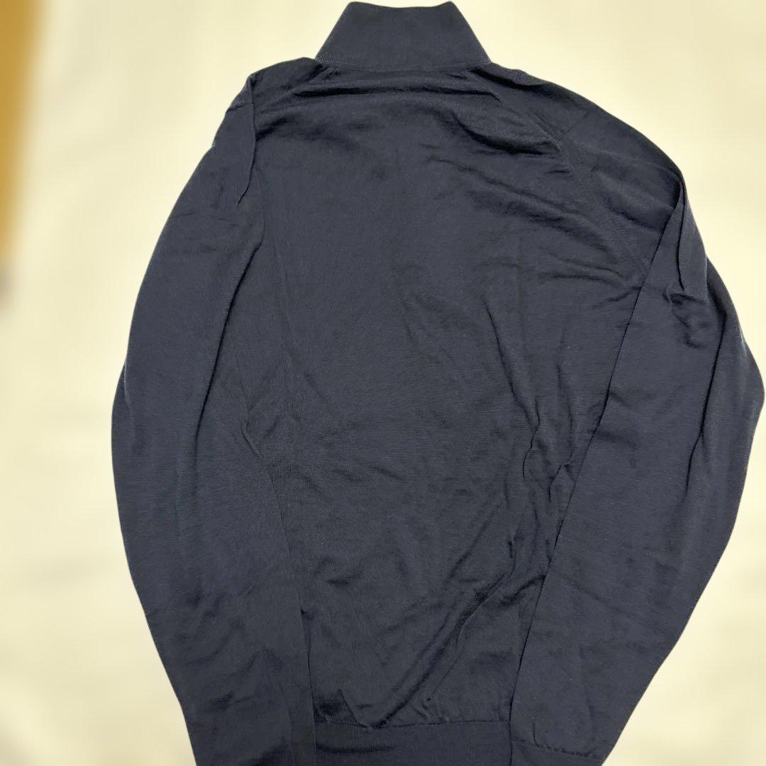 JOHN SMEDLEY ダークネイビー 長袖ポロシャツ M