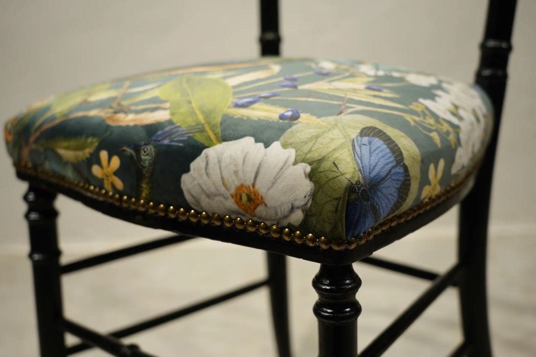 ナポレオンチェア　サロンチェア　椅子　シノワズリ　フランス　アンティーク　孔雀
