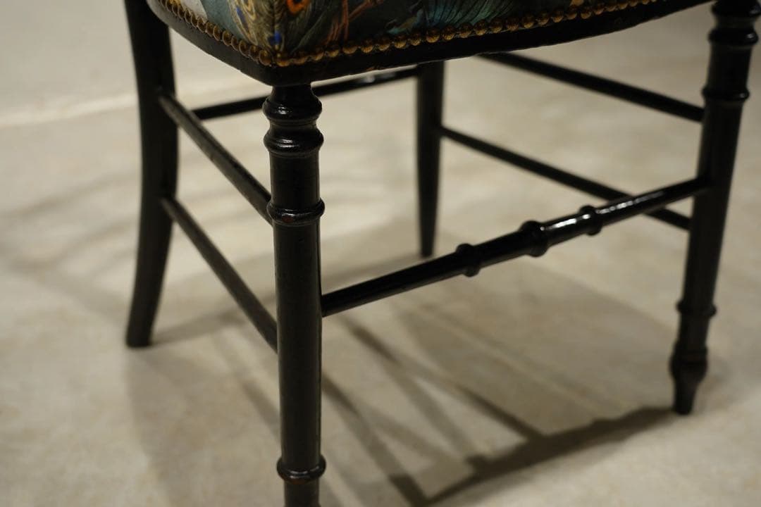 ナポレオンチェア　サロンチェア　椅子　シノワズリ　フランス　アンティーク　孔雀