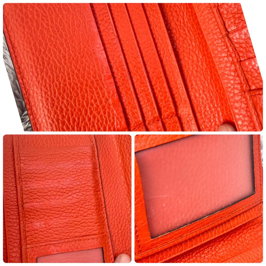 良品✨GUCCI 大容量　インターロッキング　財布　ラウンドファスナー　オレンジ