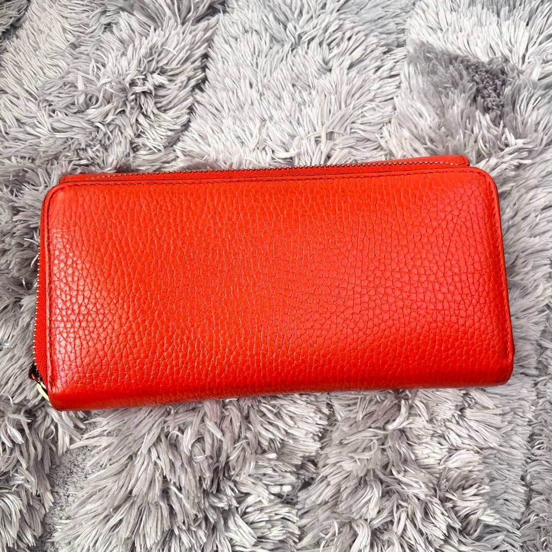 良品✨GUCCI 大容量　インターロッキング　財布　ラウンドファスナー　オレンジ