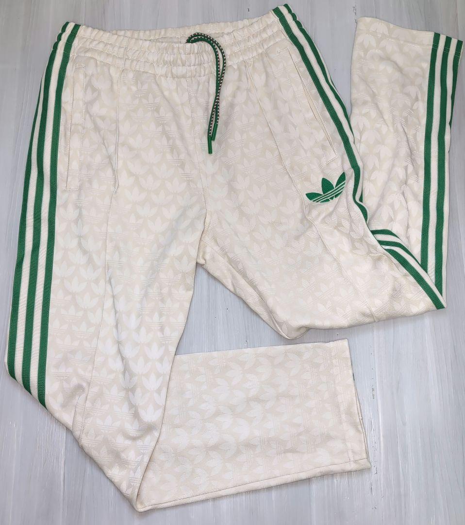 【古着】adidas ホワイト モノグラム　ジャージ　セットアップ　上XL.下L
