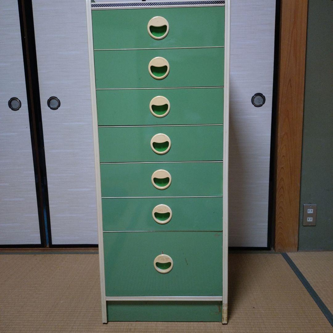 昭和時代 レトロ家具 チェスト 引き出し グリーン