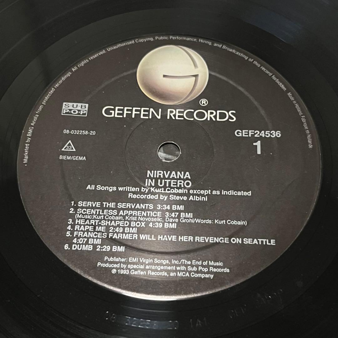 NIRVANA ニルヴァーナ アナログ LP レコード IN UTERO