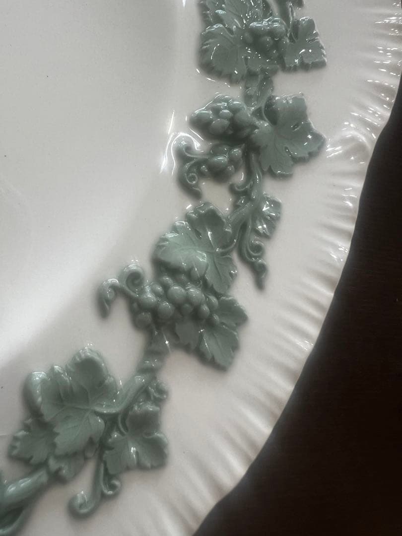 ウエッジウッド　クイーンズウェア　 オフホワイト/セラドンセット　 シェルエッジ