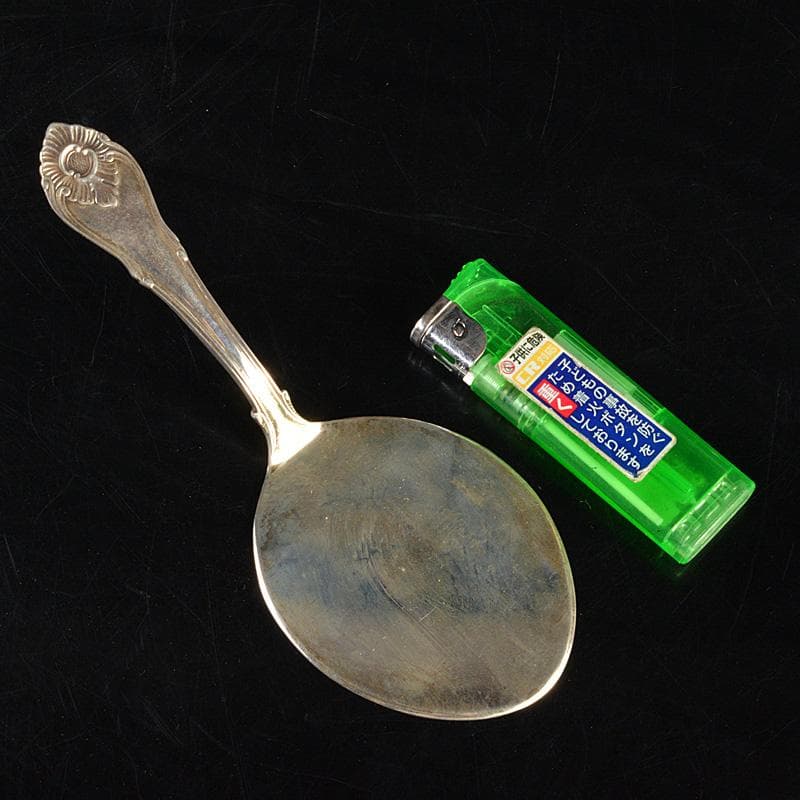 茶道具　STERLING　SILVER刻印　風炉灰匙　時代箱　M　R7313