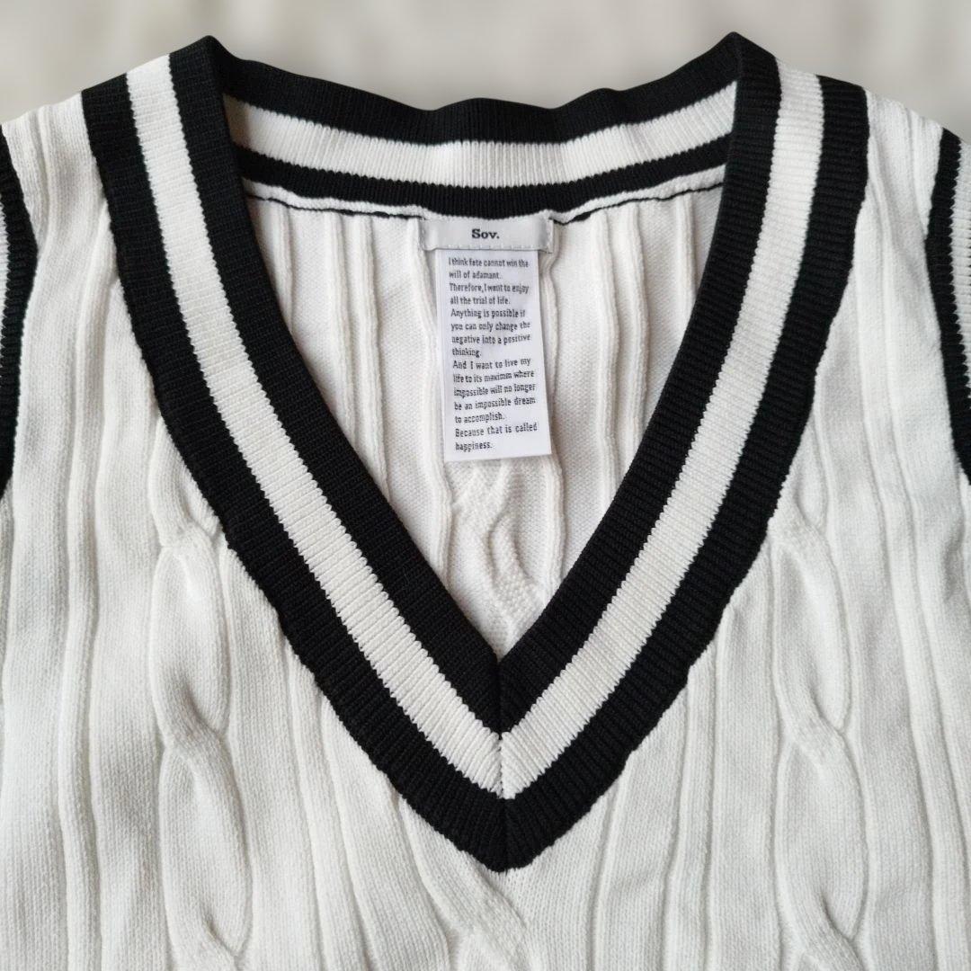 25年♡美品✨Sov. ケーブルニットカーディガン&ベスト 金ボタン M/F