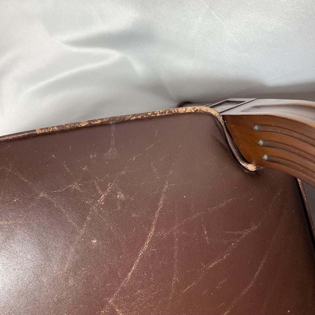 カリモク　アンティークチェア　ダイニングチェア　革　レザーチェア　木製イス