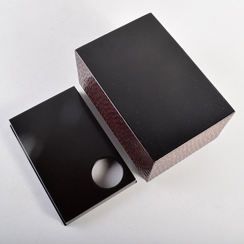 茶道具　鎌倉彫　高台寺文　利休茶箱　黒楽茶碗　振出など　七点一式　M　R8803