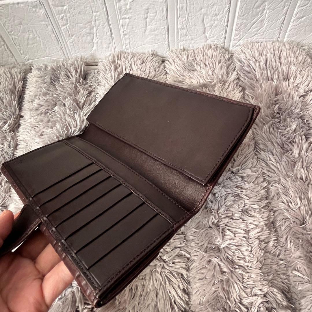 極美品✨GUCCI シマ　ダークブラウン　プリンシー　レザー　シルバーロゴ