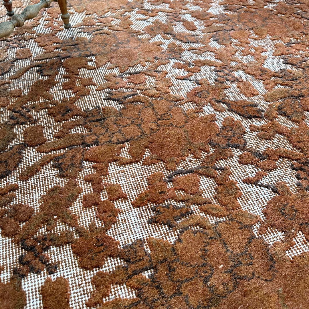 トルコ製ヴィンテージラグ815 レア 高級 ブラウン オーバーダイ