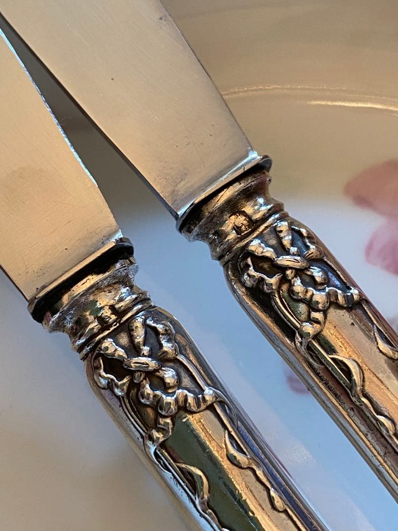 【フランス／カルディヤック】純銀／デザート用３本セット「リュバン」