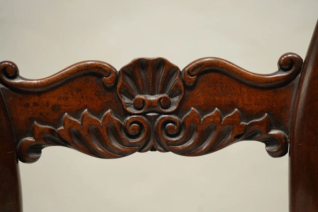 バルーンバックチェア　リージェンシー様式　ウォルナット　フランス　アンティーク