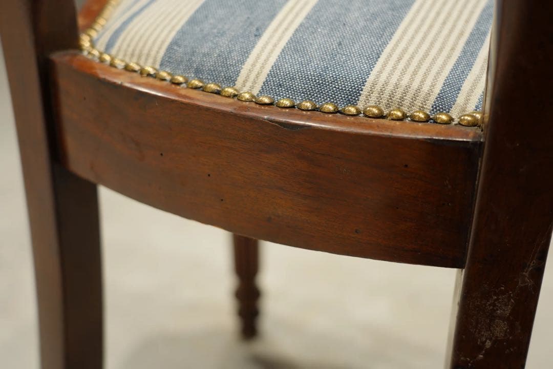 バルーンバックチェア　リージェンシー様式　ウォルナット　フランス　アンティーク