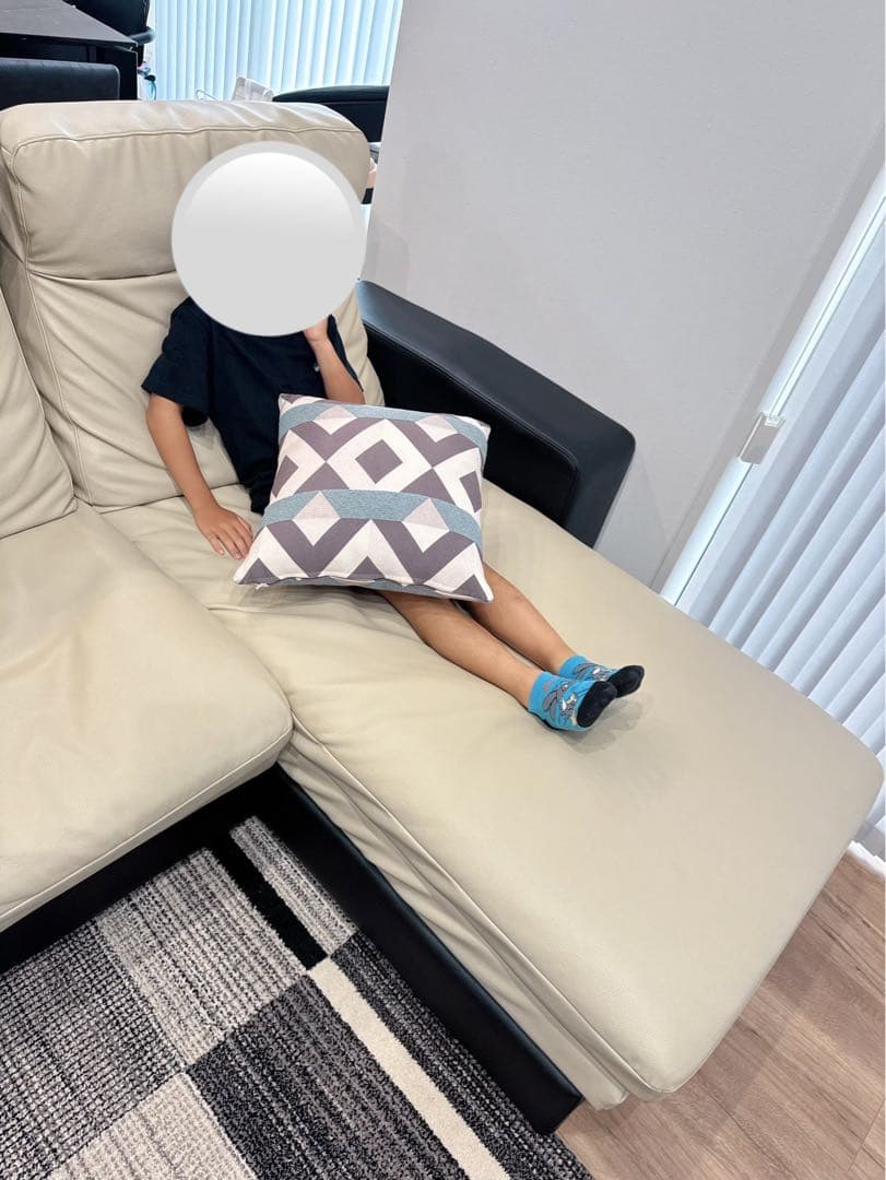 東京インテリア オーダー カウチ ソファー 黒白 シンプル おしゃれ 2人掛け