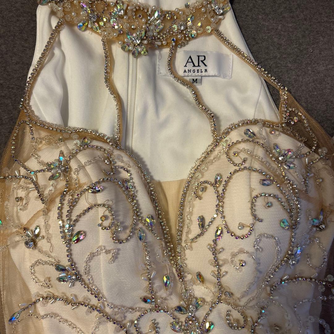 エンジェルアール　ホワイト　ビジュー　キャバドレス　ナイトドレス　タイト　ミニ