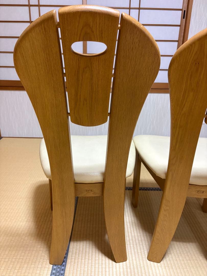 【美品】浜本工芸 / HAMAMOTO ダイニングチェア 椅子 合皮2脚セット
