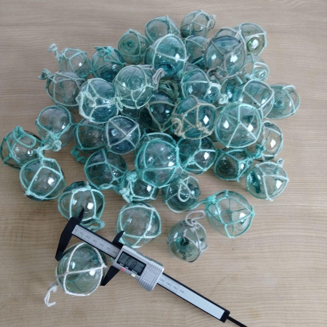 ガラス浮き球　浮き玉　ガラス玉　５０個セット　網紐付き