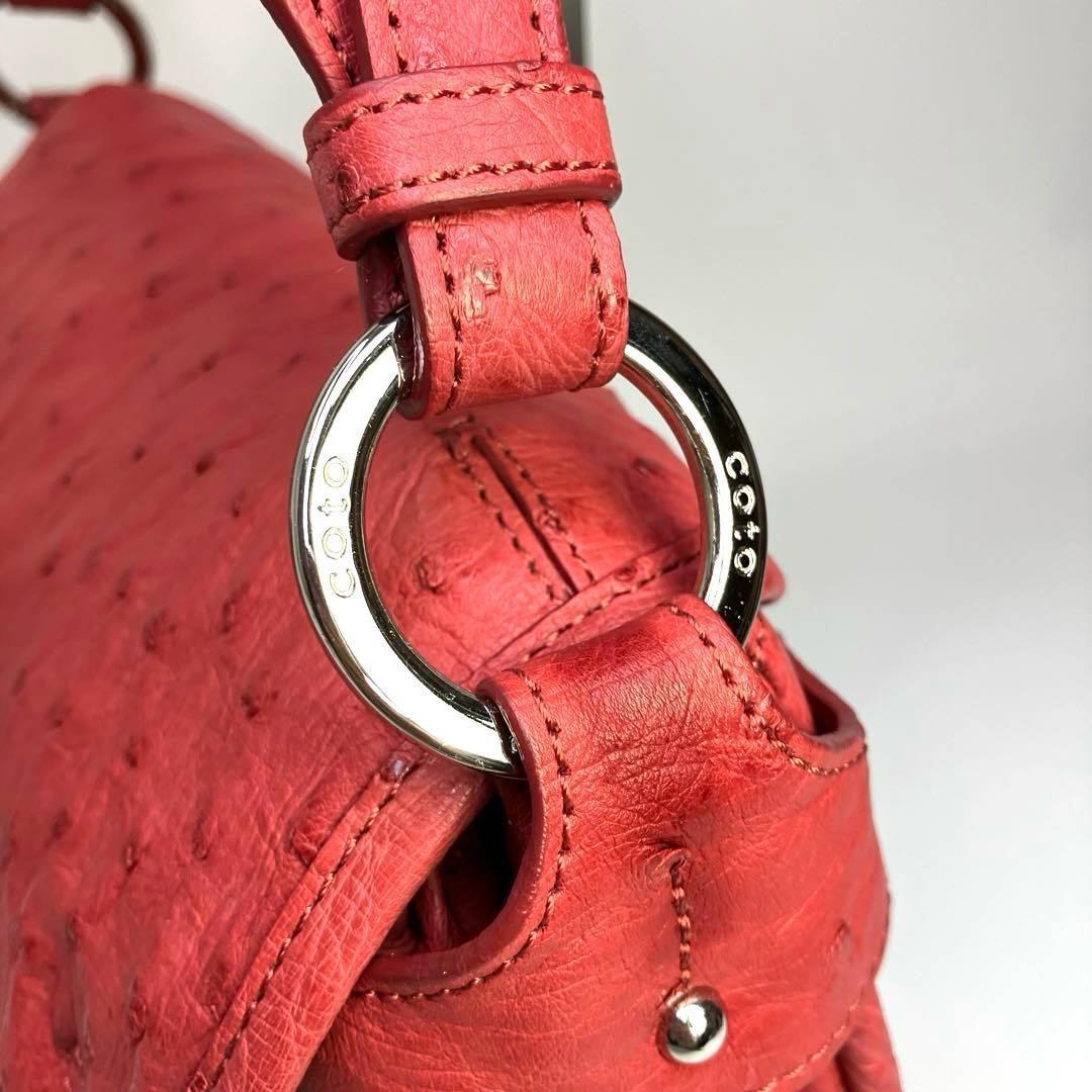 新品未使用　COTO オーストリッチ ショルダーバッグ 2way JRA　ピンク