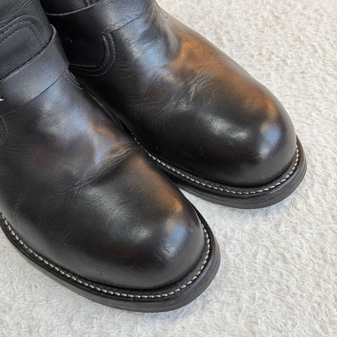 【Chippewa 白タグ】ショートエンジニアブーツ 黒 10E 28cm