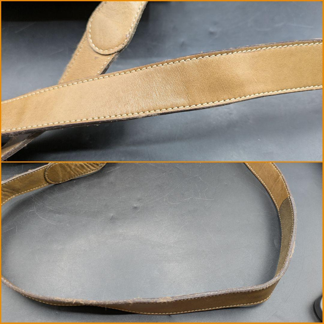 LOEWE ショルダーバッグ 巾着 アナグラム ベージュ ブラウン レザー