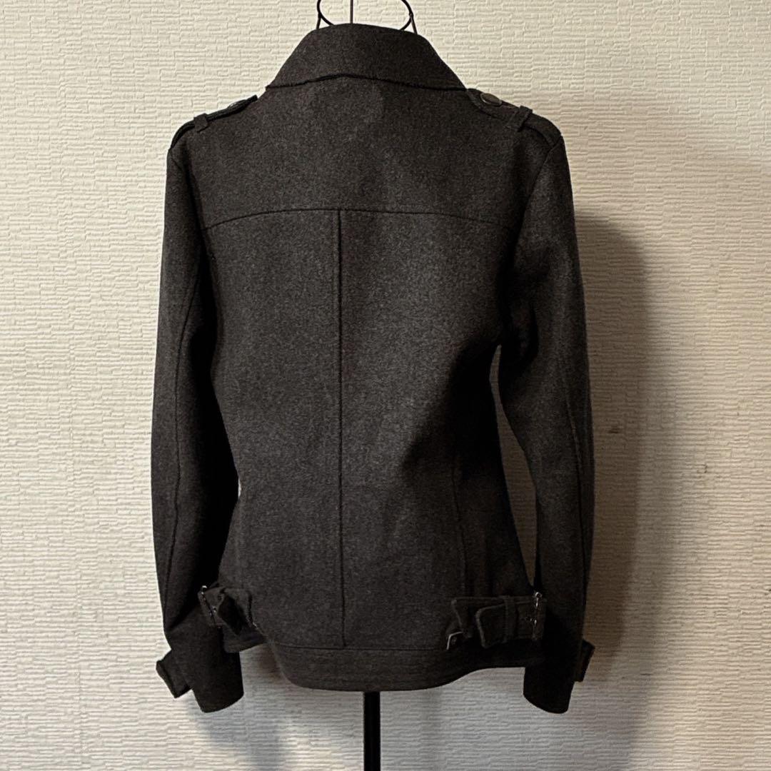 美品 PPFM ナポレオンジャケット M ブラック ウール混 ミリタリーコート