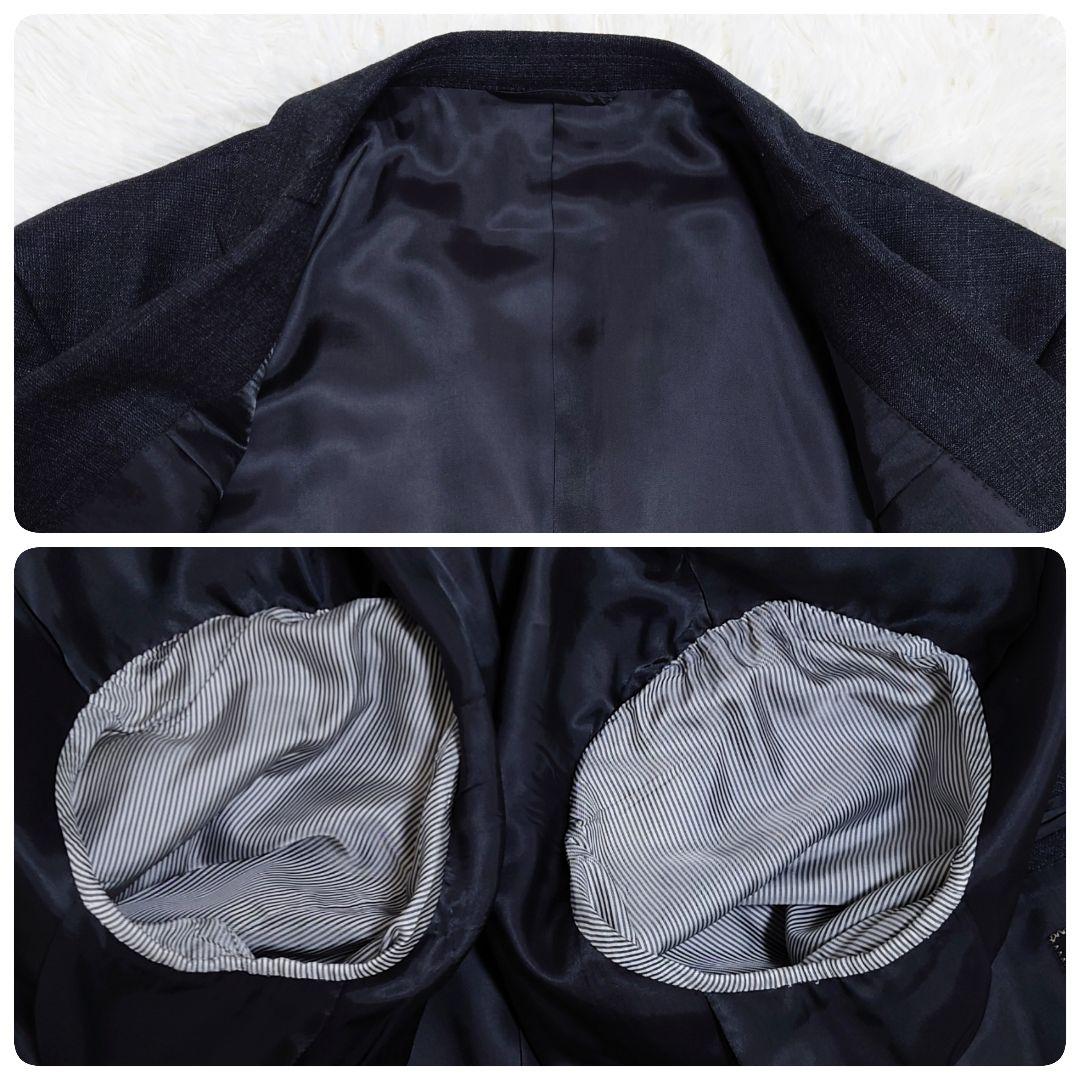 美品　ザスーツカンパニー　スーツ　Super100's　グレー　チェック　XL